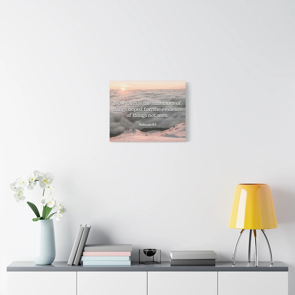 Scripture Canvas Faith Hebrews 11:1 Christian Wall Art Bible Verse Print Ready